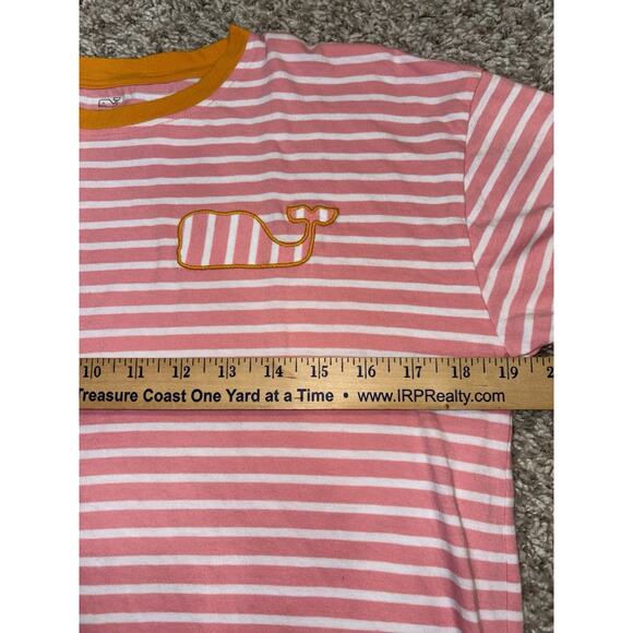 Girl’s Vineyard Vines Boxy Whale Patch Pink & Blue Striped T-Shirt Size 14 READ - Picture 5 of 11